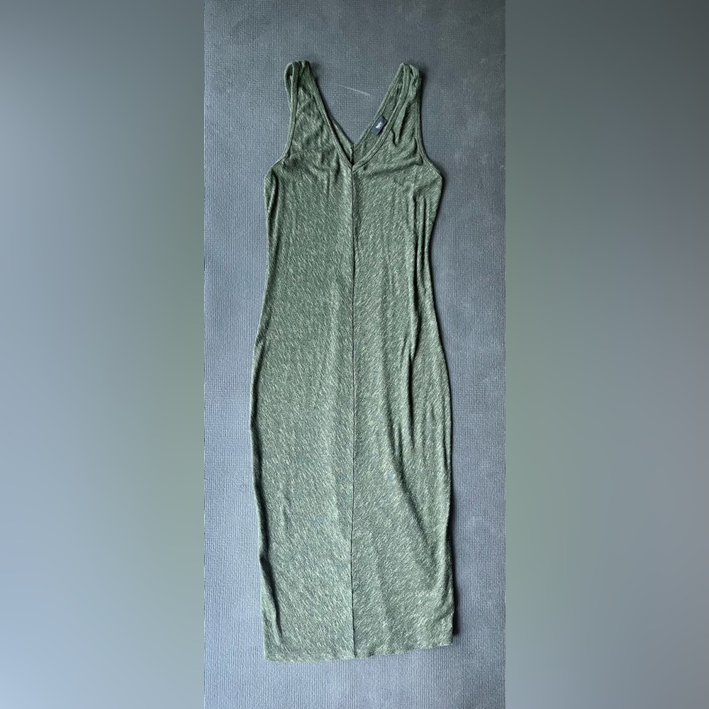 Tank midi dress green olive size large